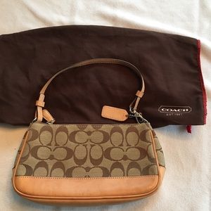 Coach Brown/tan monogram handbag. Great condition!